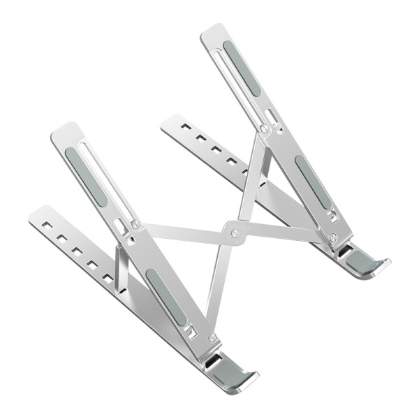Ewent EW1266 Soporte Plegable de Viaje - Aleacion de Aluminio - Eleva de 5 a 15 cm tu Portatil - Color Plata