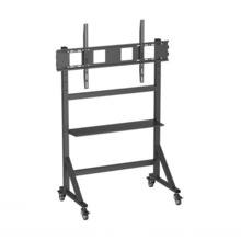 Ewent EW1584 Soporte de Suelo para Pantallas Interactivas/TV de 55 a 100" - Bandeja Multiusos - Peso Max. 120kg - Altura Ajustab