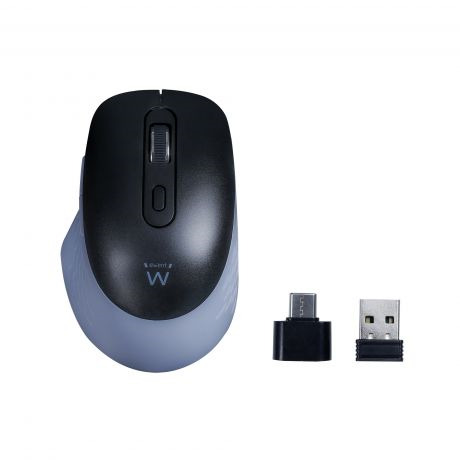 Ewent EW3243 Raton Inalambrico USB 3200dpi - 6 Botones - 2,4Ghz y Bluetooth - Uso Diestro - Color Negro/Gris