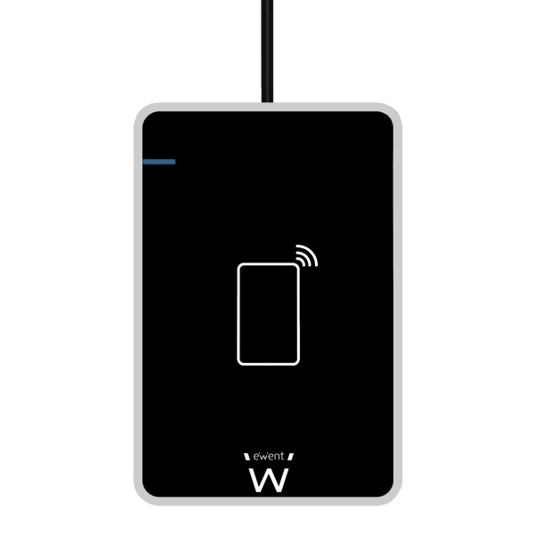 Ewent Lectores de Tarjetas Inteligentes DNIe y NFC - Cable de 0.6m - Sin Contacto - Color Negro