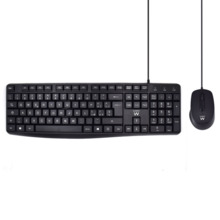 Ewent Pack Teclado + Raton para Oficina - Teclas Silenciosas de Perfil Bajo - 1000dpi - Disposicion Italiana QWERTY IT - Cable d