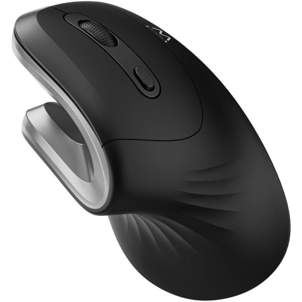 Ewent Raton Inalambrico - Ergonomico - Agarre Vertical - 1000dpi - USB-A 2.4Ghz - 3 Botones - Color Negro/Gris