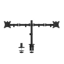 Ewent Soporte de Monitor de Escritorio - 2 Monitores de 13-32"-VESA Maximo 100x100 - Pantalla plana hasta 9 kg- Pantalla Curva h