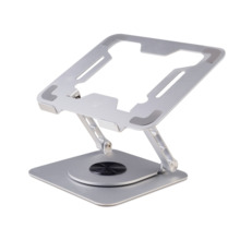 Ewent Soporte de Sobremesa para Portatil - Aluminio - Rotacion 360 - Ajustable - Base Antideslizante - Ajustable - Plegable - Co