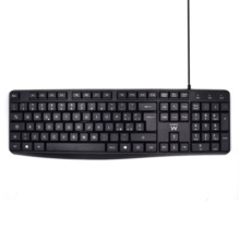 Ewent Teclado con Cable USB - Disposicion Italiana QWERTY IT - Cable de 1.35m - Teclas de Bajo Perfil y Silenciosas - Color Negr