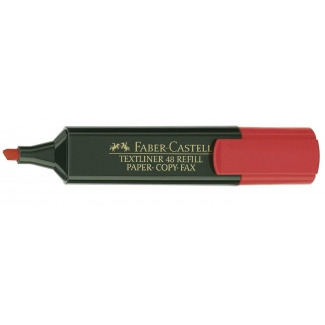 Faber-Castell Rotulador Marcador Fluorescente Textliner 48 - Punta Biselada - Trazo entre 1.2mm y 5mm - Tinta con Base de Agua - Color Rojo