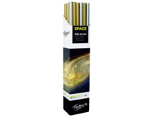 Fabrisa Space 2C Expositor de 30 Rollos de Papel Regalo - Papel Kraft Verjurado de 70gr - Medidas del Rollo 1x3m - Colores Oro y