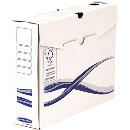 Fellowes Bankers Box Basic Pack de 25 Cajas de Archivo Definitivo A4+ 80mm - Montaje Manual - Carton Reciclado Certificacion FSC