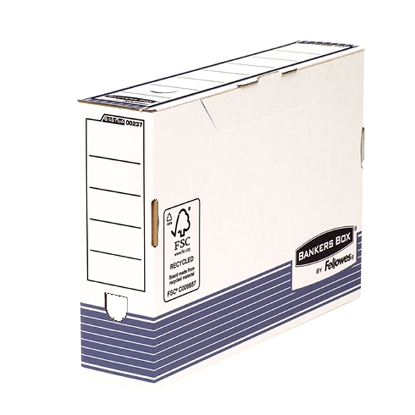 Fellowes Bankers Box Caja de Archivo Definitivo 80mm Folio - Montaje Automatico Fastfold - Carton Reciclado Certificacion FSC