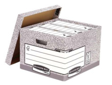 Fellowes Bankers Box Contenedor de Archivos Folio - Montaje Automatico Fastfold - Carton Reciclado Certificacion FSC - Color Gri