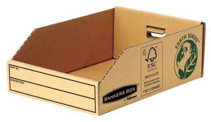 Fellowes Bankers Box Earth Bandeja de Carton 200mm - Montaje Manual - Carton Reciclado Certificacion FSC - Color Marron