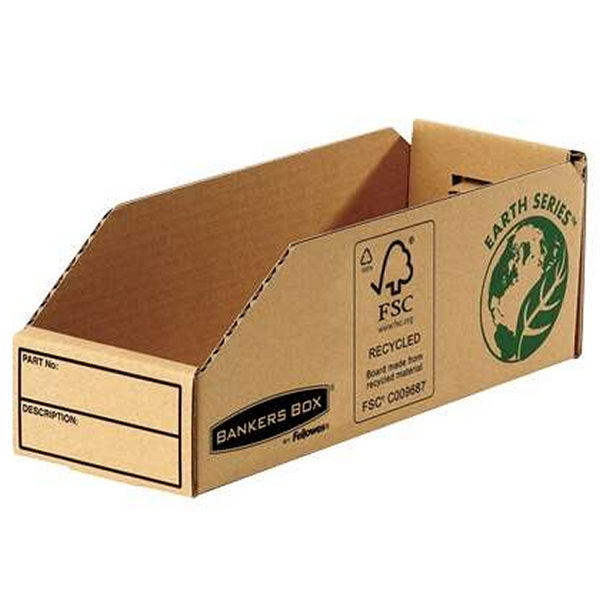 Fellowes Bankers Box Earth Bandeja de Carton 98mm - Montaje Manual - Carton Reciclado Certificacion FSC - Color Marron