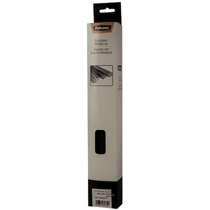 Fellowes Pack de 100 Espirales Metalicas 14mm - Hasta 100 Paginas - Color Negro