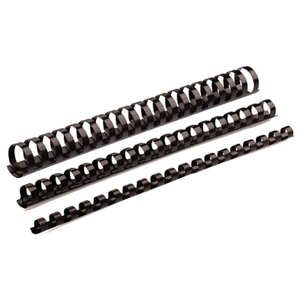 Fellowes Pack de 50 Canutillos de Plastico 45mm - Hasta 410 Hojas - Facil de Utilizar y Flexible - Alta Calidad - Color Negro