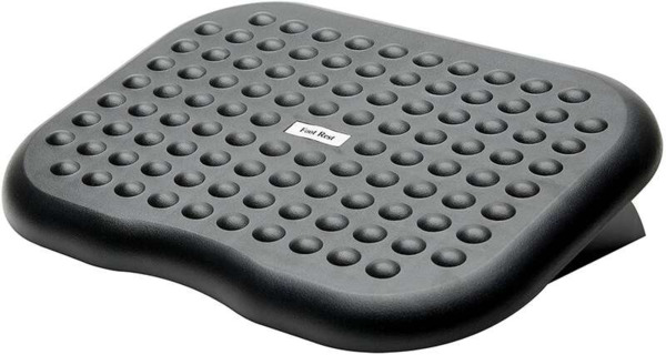 Fellowes Reposapies con Inclinacion Ajustable 0Â° a 15Â° - Gran Superficie de 45x33 cm - Textura Efecto Masaje - Color Negro