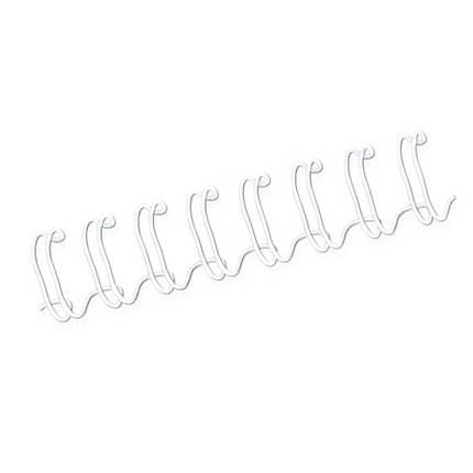 Fellowes Wire Pack de 100 Espirales Dobles Metalicas 10mm - Hasta 80 Paginas - Color Blanco