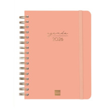 Finocam Alma Agenda - Anual 2026 - con Espiral - Formato E10 - 180x30x220mm - 1 Dia por Pagina - Color Coral