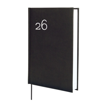 Finocam Dynamic Milano Agenda Profesional - Anual 2026 - Tapa Dura Acolchada - Formato Y10 - 143x29x210mm - 1 Dia por Pagina - Color Negro
