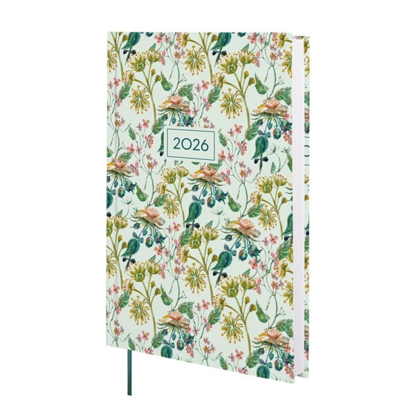 Finocam Dynamic Porto Design Agenda - Anual 2026 - Tapa Dura - Formato Y10 - 145x23x210mm - 1 Dia por Pagina - Tematica de Flore