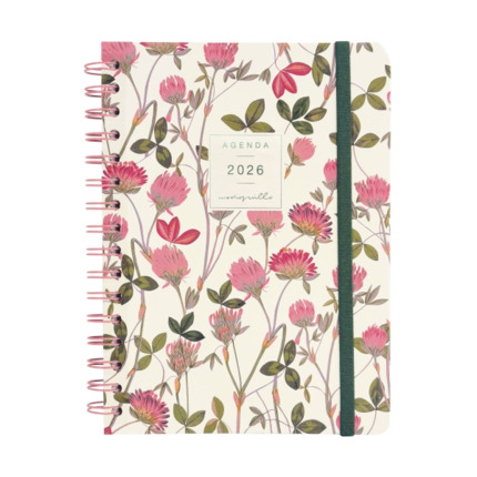 Finocam Moniquilla Agenda - Anual 2026 - Planificador - Cierre de Goma - Formato E10 - 155X212mm - Semana Vista Horizontal - Tematica de Flores
