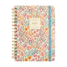 Finocam Moniquilla Agenda de Espiral - Anual 2026 - Planificador - Cierre de Goma - Formato E10 - 155X212mm - Semana Vista Horiz