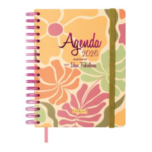 Finocam Talkual Agenda de Espiral - Anual 2026 - Tapa Dura - Cierre de Goma - Formato 1/4 - 155x217mm - Semana Vista Horizontal