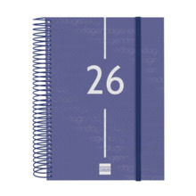 Finocam Year Agenda de Espiral - Tapa Ligera - Formato E10 - 175x29x212mm - 1 Dia por Pagina - Color Azul