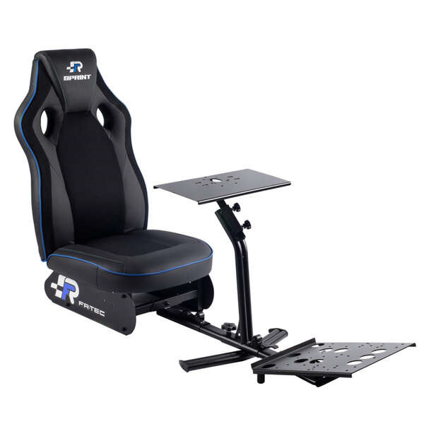 FR-TEC Asiento Simulador de Carreras Racing Seat Sprint - Respaldo de 80cm - Acabado Deportivo - Base de Volante de 45x22cm - Ba