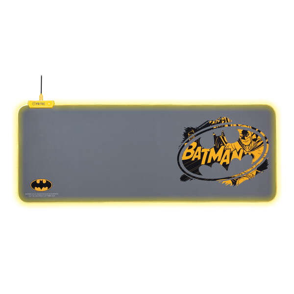FR-TEC Batman Alfombrilla para Teclado y Raton XL - Luz LED en Bordes - DiseÃ±o Antideslizante - Diferentes Modos de Iluminacion