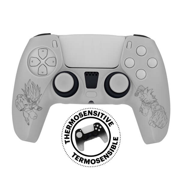 FR-TEC Funda de Silicona y Grips Dragon Ball Super Thermocromatic PS5 - Cambio de Color Progresivo - Diseño de Goku y Vegeta -