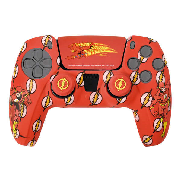 FR-TEC Set de Silicona y Grips de Flash para Dualsense - Funda Lisa y Aterciopelada - Agarre Mejorado con Logo en Relieve - Prot