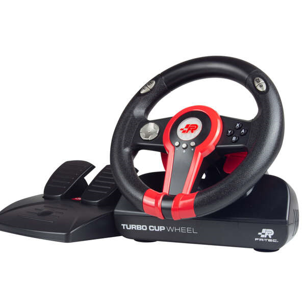 FR-TEC Volante Switch Turbo Cup Wheel - Compatibilidad con Nintendo Switch, Switch Oled y PC - Vibracion Ajustable - Rango de Gi