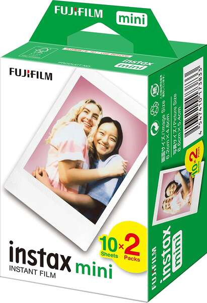 Fujifilm Instax mini Pack de 2x10 Peliculas de Fotos Instantaneas - Validas para todas las Camaras mini de Instax - Formato de I