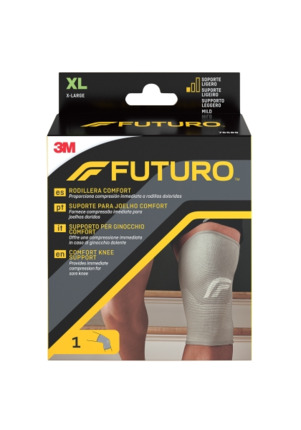 Futuro Comfort Rodillera - Talla XL (49.5 - 55.9cm) - Transpirable - Elastico - Color Gris