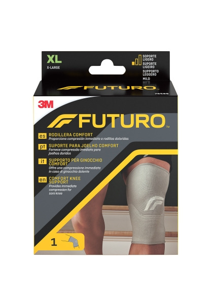 Futuro Comfort Rodillera - Talla XL (49.5 - 55.9cm) - Transpirable - Elastico - Color Gris