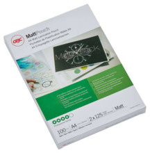 GBC Carteras Plastificacion Mate - A4, 2x125 Micras - Resistente Al Agua - Acabado Mate - TamaÃ±o 216x303mm - Superficie Escribi