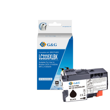 Compatible G&G Brother LC3235XL/LC3233 Negro Cartucho de Tinta Pigmentada Generico - Reemplaza LC3235XLBK/LC3233BK