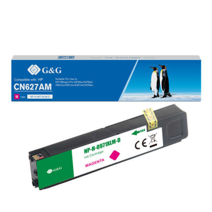 Compatible G&G HP 971XL Magenta Cartucho de Tinta Pigmentada Generico - Reemplaza CN627AE/CN623AE