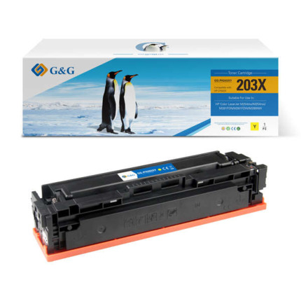 Compatible G&G HP CF542X/CF542A/CF402X/CF402A Amarillo Cartucho de Toner Generico - Reemplaza 203X/203A/201X/201A