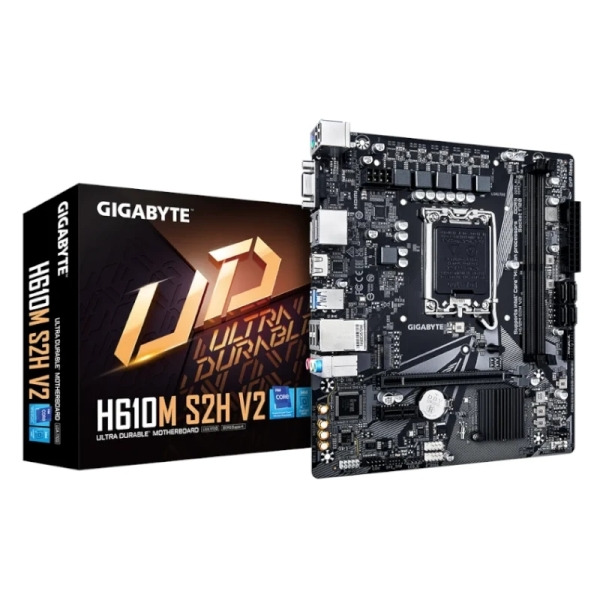Gigabyte H610M S2H V2 Placa Base Intel1700 2x DDR5 - M.2, SATA, PCIe4.0 - HDMI, DisplayPort, VGA, RJ-45, USB 3.2 - MicroATX