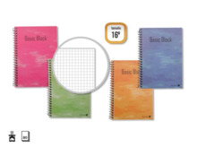 Golden Cuaderno Espiral 16Âº Natural (102x71mm) 80 Hojas 60gr Cuadricula - Tapa Plastificada - Margen Remarcado - Colores Surtid