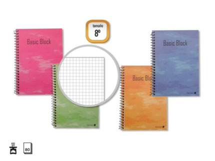 Golden Cuaderno Tapa Normal Plastificada - 80 Hojas - Margen Remarcado - Diferentes Tipos de Rayado - Colores Surtidos