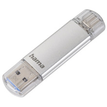 Hama Laeta Memoria Pendrive USB 3.0 con Tapa - 16GB de Capacidad - 40Mb/s de Transferencia - Funcion OTG - USB-C - USB-A - Cuerp