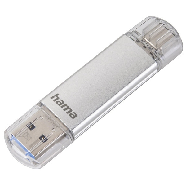 Hama Laeta Memoria Pendrive USB 3.0 con Tapa - 16GB de Capacidad - 40Mb/s de Transferencia - Funcion OTG - USB-C - USB-A - Cuerp