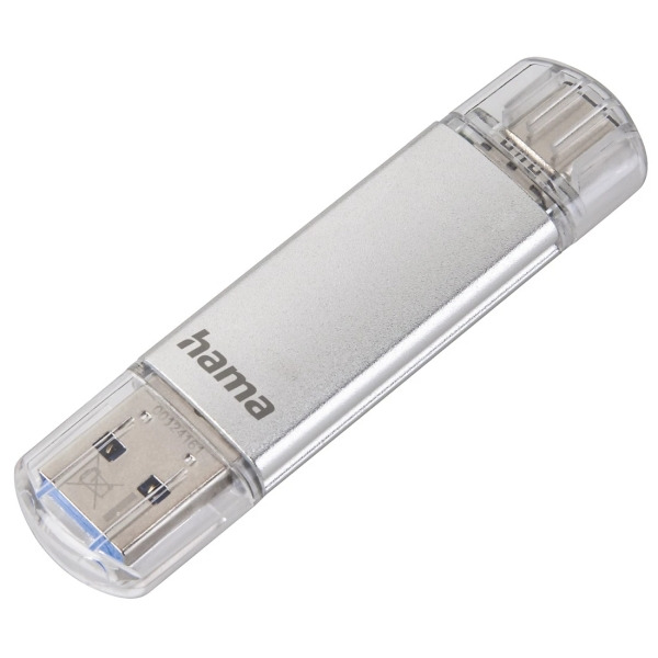 Hama Laeta Memoria Pendrive USB 3.0 con Tapa - 32GB de Capacidad - 40Mb/s de Transferencia - Funcion OTG - USB-C - USB-A - Cuerp