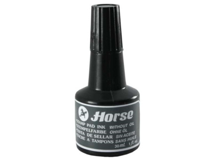 Horse Bote de Tinta para Tampon 30ml - Sin Aceite - Color Negro