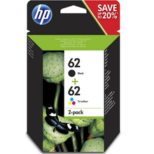 HP 62 Negro + Color Pack de 2 Cartuchos de Tinta Originales - N9J71AE