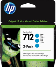 HP 712 Cyan Pack de 3 Cartuchos de Tinta Originales - 3ED77A