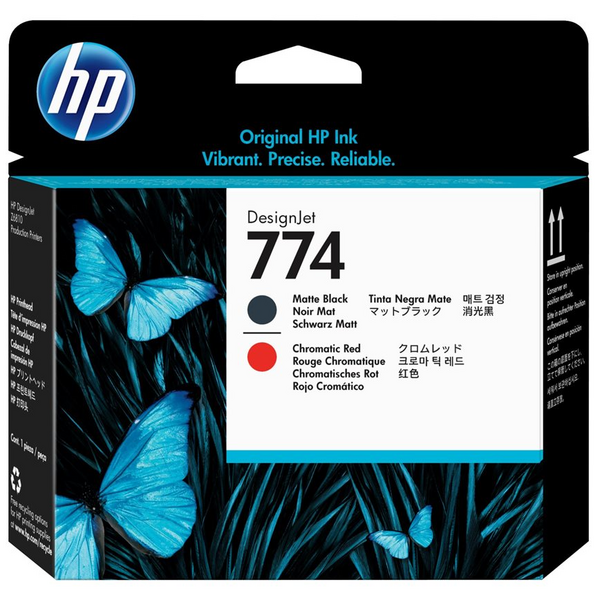 HP 774 Cabezal de Impresion Original - Negro Mate, Rojo Cromatico - P2V97A