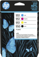 HP 950 + 951 Pack de 4 Cartuchos de Tinta Originales - 6ZC65AE